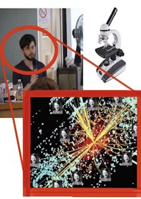 a picture of a man with a microscope and a picture of a man with a microscope