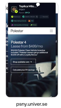 a screenshot of the polestar app on a phone