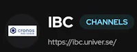 the logo for ibc channels on a black background