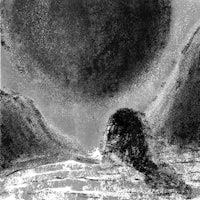 a black and white drawing of a woman in the water