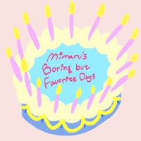 a cake with candles on it that reads minnie's boring but favorite days
