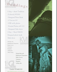 a wedding brochure with a picture of a bride and groom