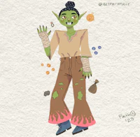a drawing of a troll with a knife