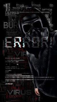 an image of a man in a gas mask