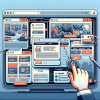 an illustration of a computer screen with a hand holding a mouse