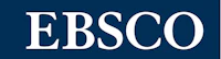 the ebsco logo on a blue background