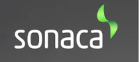 the sonaca logo on a black background