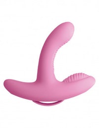 a pink sex toy on a white background