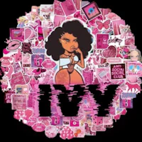 a pink circle with the word yvy on it