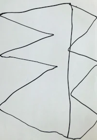 a black and white drawing of a triangle