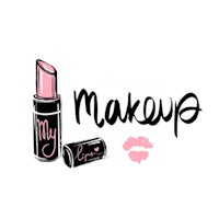 my make up logo on a black background