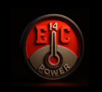 the 14c power logo on a black background
