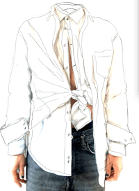 a drawing of a man wearing a shirt