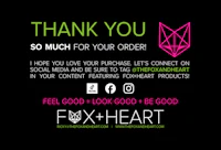 thank you so much for your order