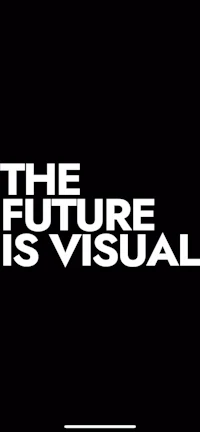 the future is visual on a black background