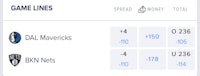 mavericks game lines - screenshot