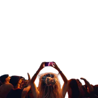 a group of people at a concert taking pictures with their phones