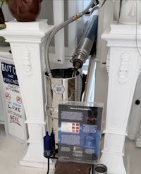 a water filtration system on display in a room