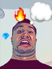 an image of a man with a diamond in his head