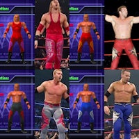 wwe wrestlers are shown in different poses