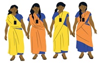a group of women in saris