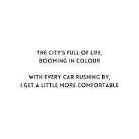 a black and white poster that says the cities full of life bobbing in colour