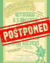a poster with the words 'postponed' on it