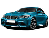 the blue bmw m2 coupe on a black background