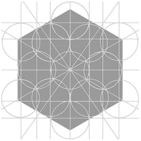 a geometric design with a hexagon in the middle