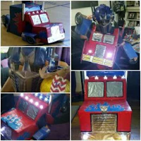 a collage of pictures of a transformers costume