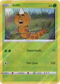 a pokemon card with an image of a worm