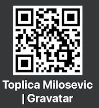 a qr code with the words topica millesovic i gravetar