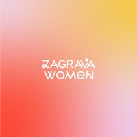 zagrava women logo on a colorful background