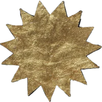 a gold glitter star on a black background