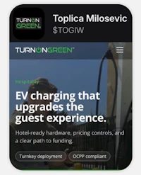 turn green ev charging that upgrades the guest experience