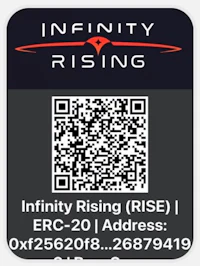 the logo for infinity rising rise erc20 address