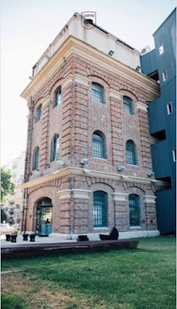 a brick building with a lot of windows