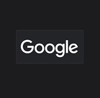 the google logo on a black background
