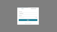 a login screen with a blue background