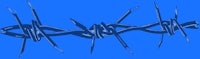 barbed wire on a blue background