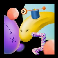 an illustration of a banana with a syringe and a balloon