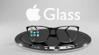 a pair of glasses with the apple logo on them