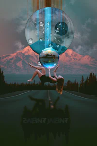 an image of a woman floating in the air