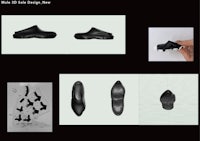 the design of a pair of black shoes