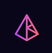 a triangle logo on a black background