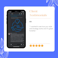 client testimonials on a mobile phone