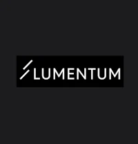 the logo for lumentum on a black background