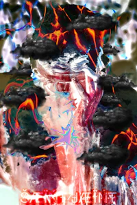 an image of a man with clouds in front of him
