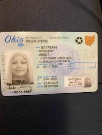 Ohio State driver license 