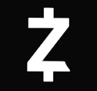 a white z logo on a black background